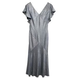 Lauren Ralph Lauren Metallic Silver Gown Size 2